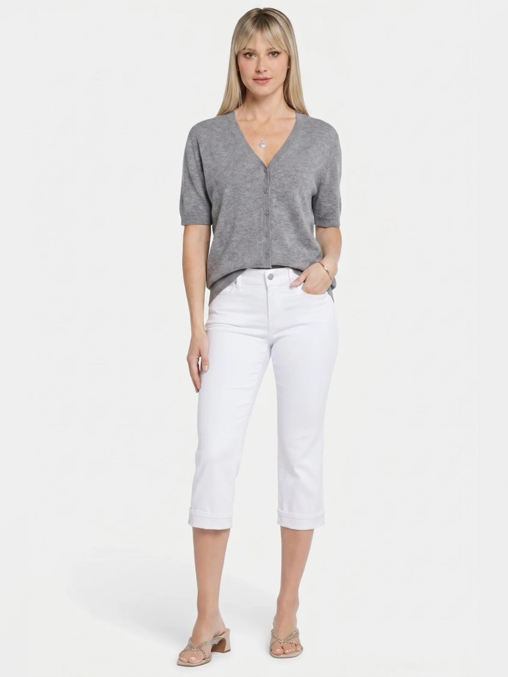 NYDJ Marylin Straight Crop Jeans - Optic White